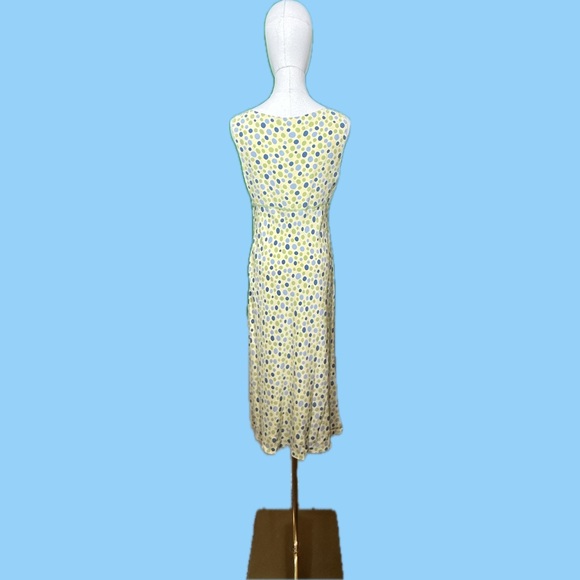 Pastel Yellow,Blue, & Green dotted Silk Dress - Picture 2 of 5